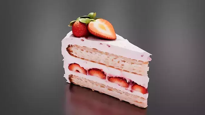 strawberry-cream-cake 3D print model 5