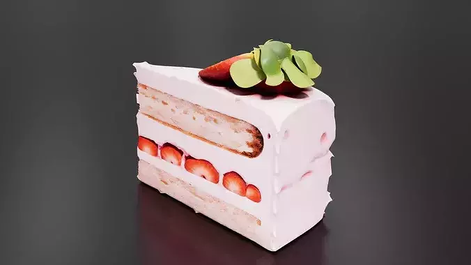 strawberry-cream-cake 3D print model 3