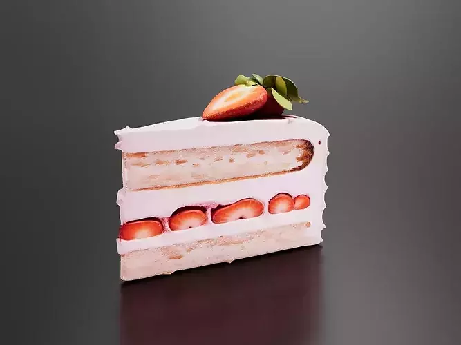 strawberry-cream-cake 3D print model