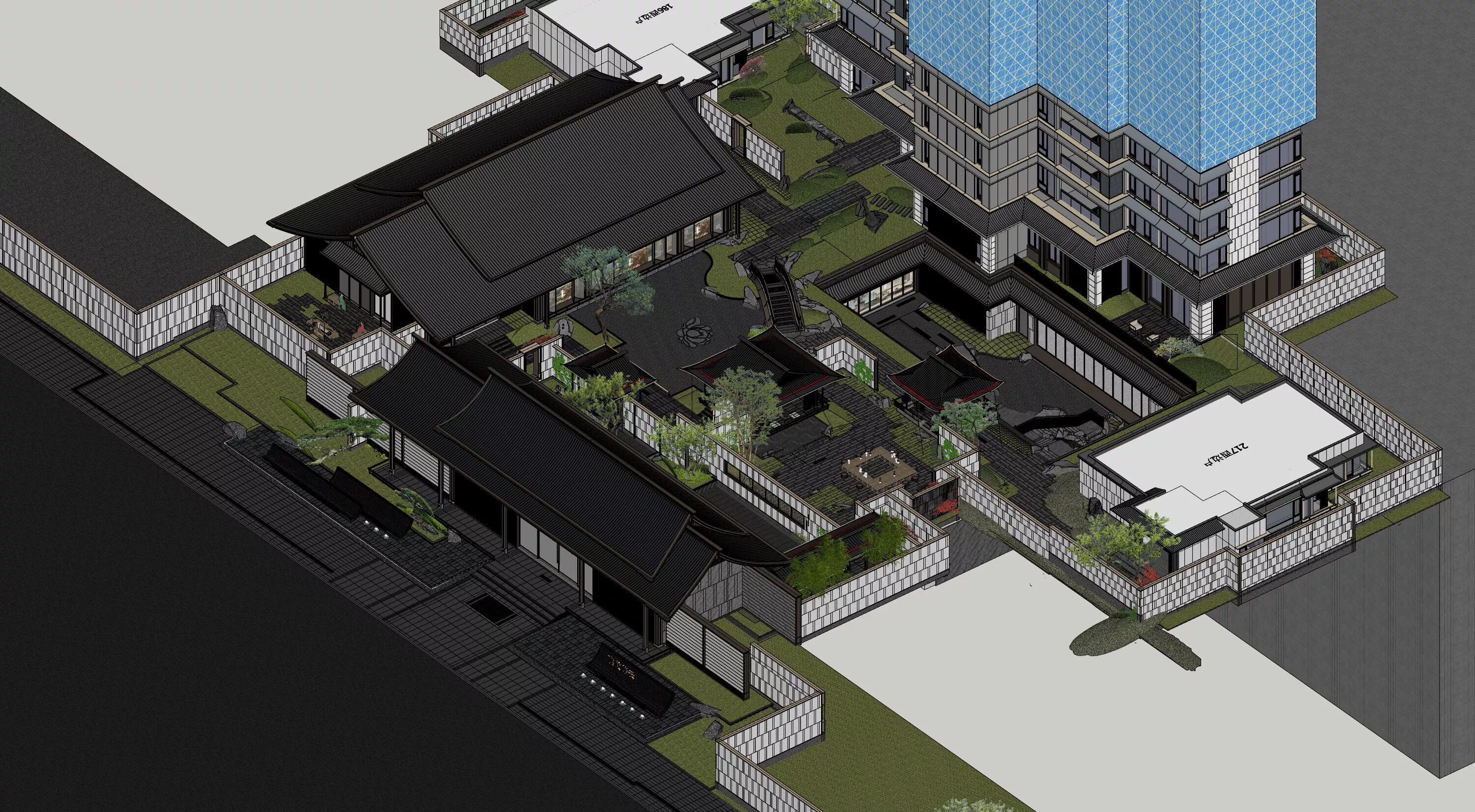 Song Dynasty Inspired Chinese Courtyard Architecture Complex 3D model