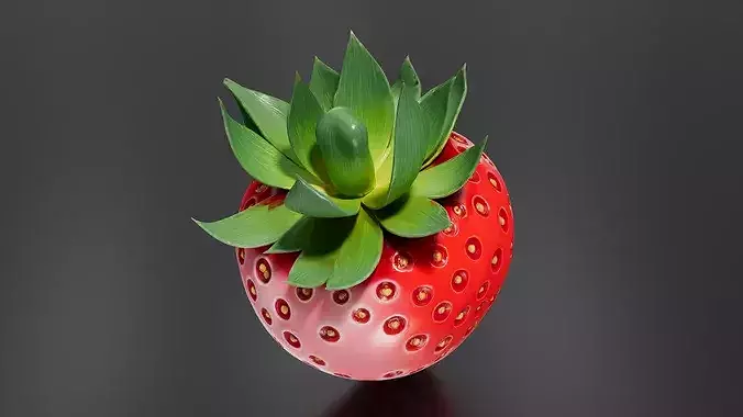 strawberry 02 3D print model 3