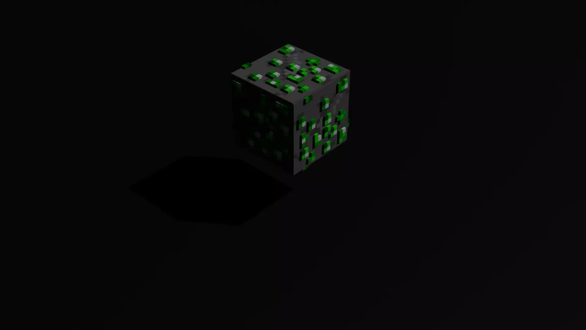 Minecraft Emerald Ore Voxel Fan Art - STL OBJ GLB 3D print model