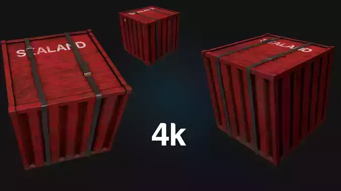 Metal Crate Low-poly 3D model