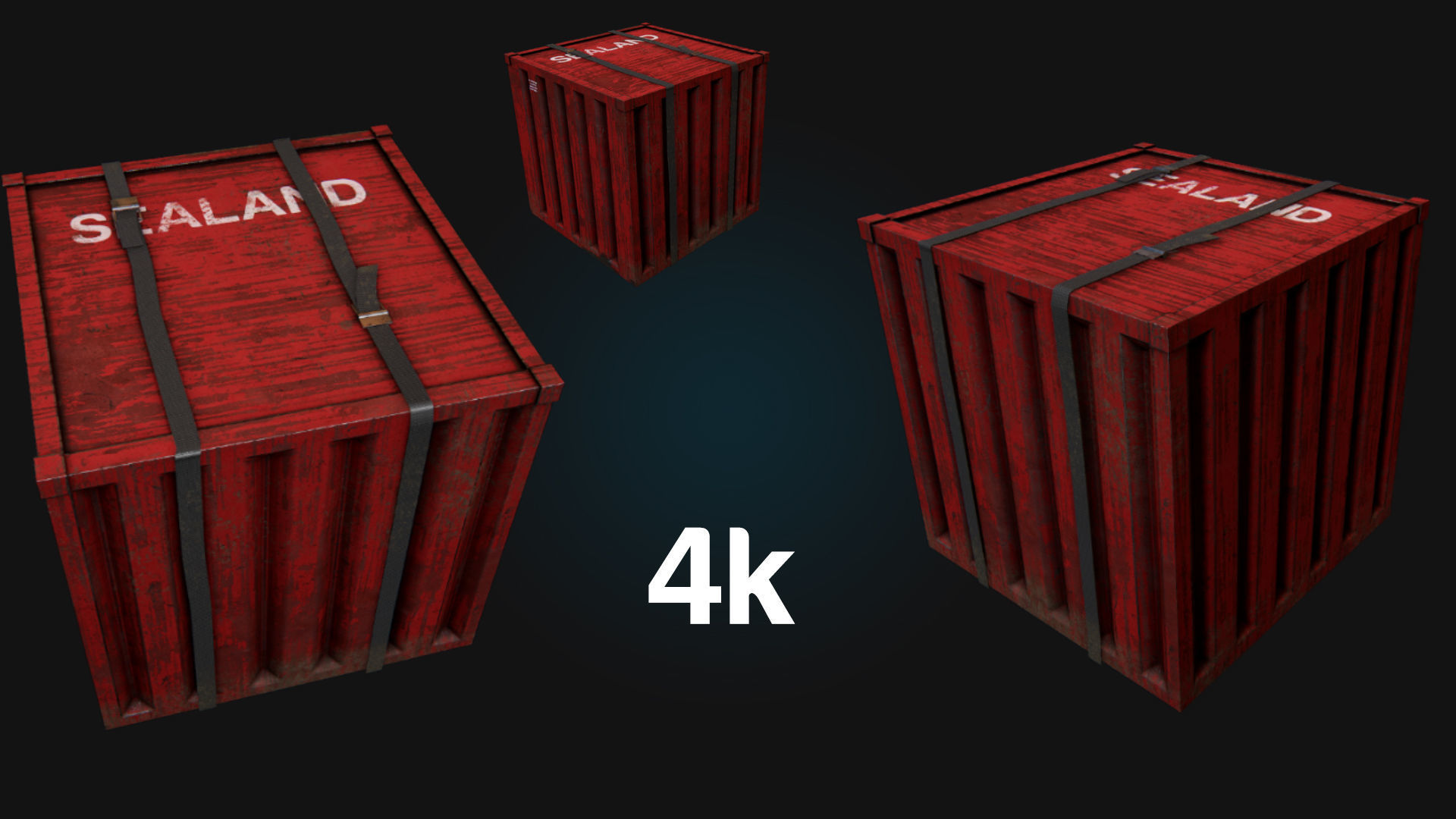 Metal Crate Low-poly  3D model