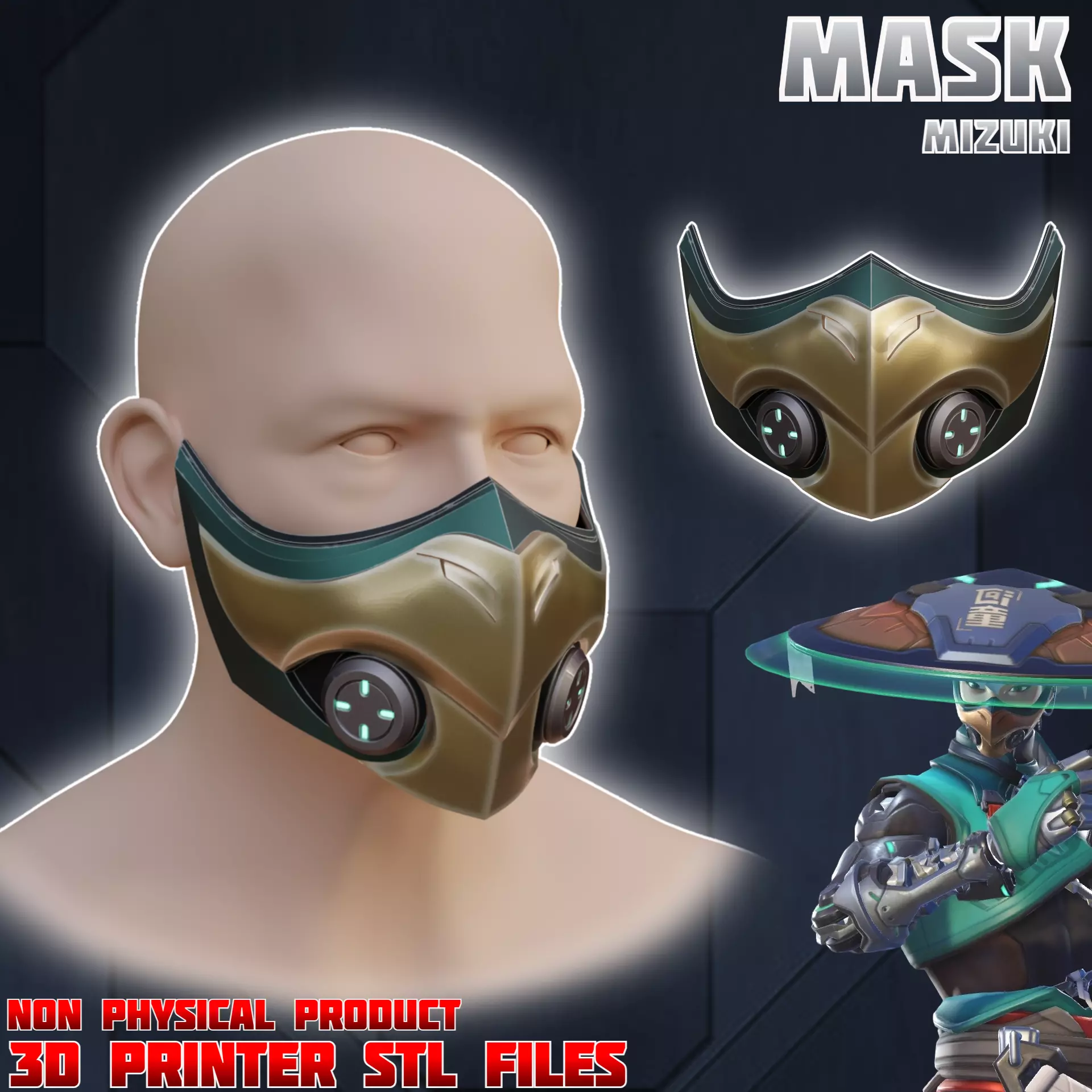 Mizuki Cosplay Mask from Overwatch 2 3D print model