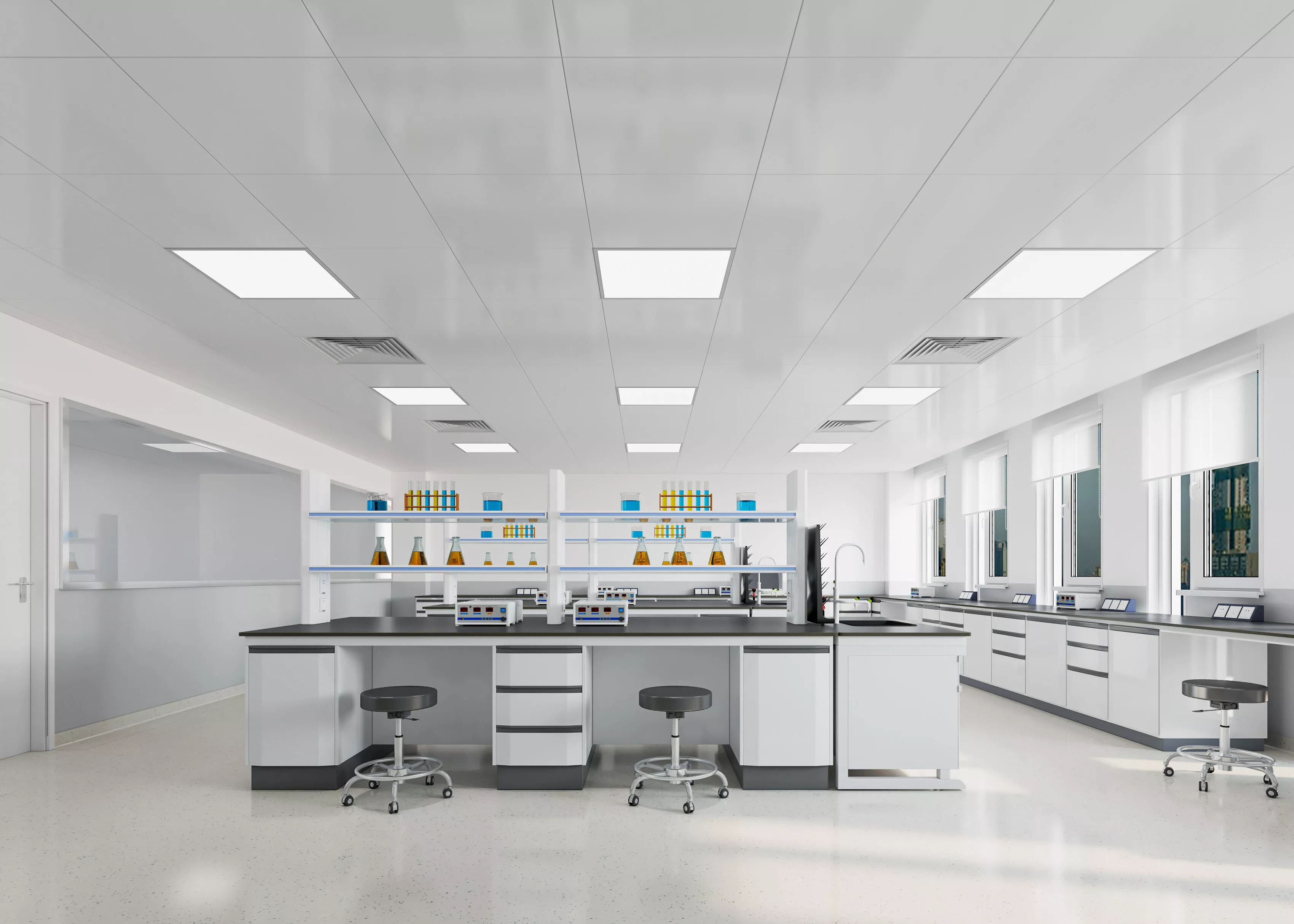 Modern biomedical laboratory 3D model