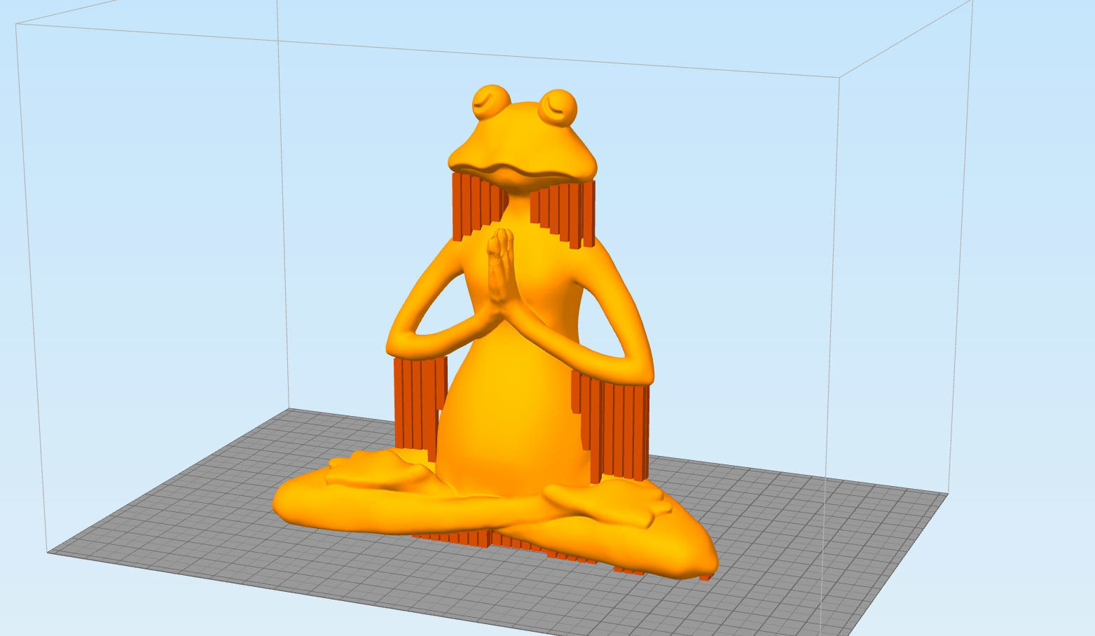 Meditating frog 3D print model_3