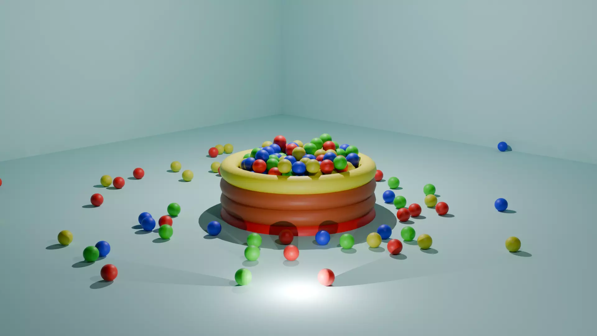 Pool with balls Free 3D model