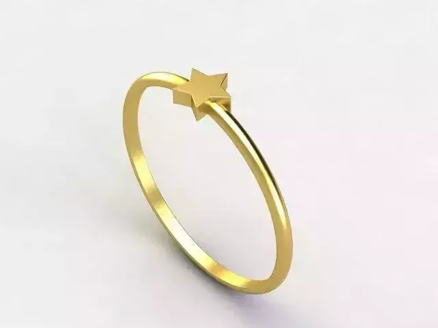 Dainty Ring Star Minimalist Band Gold and Silver