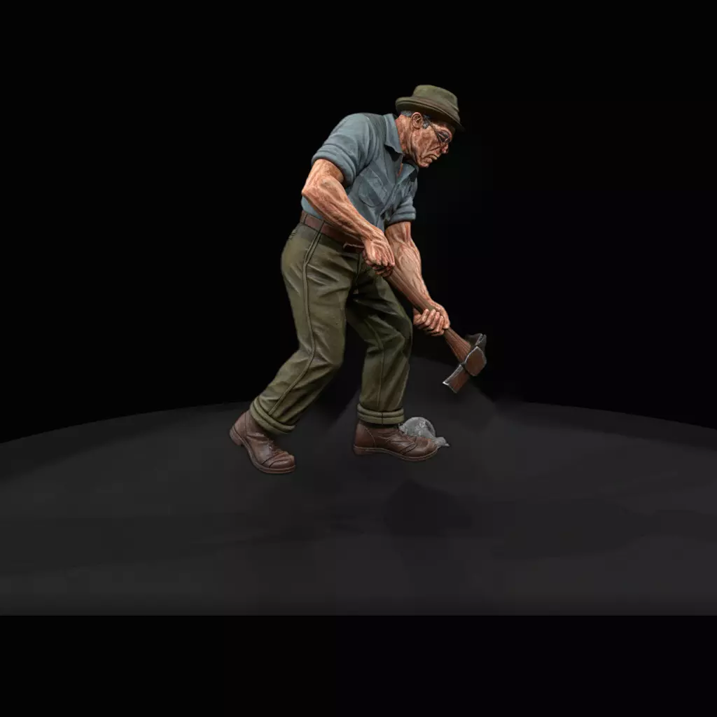 GANG WORKERS Inmate with glasses 3D print model