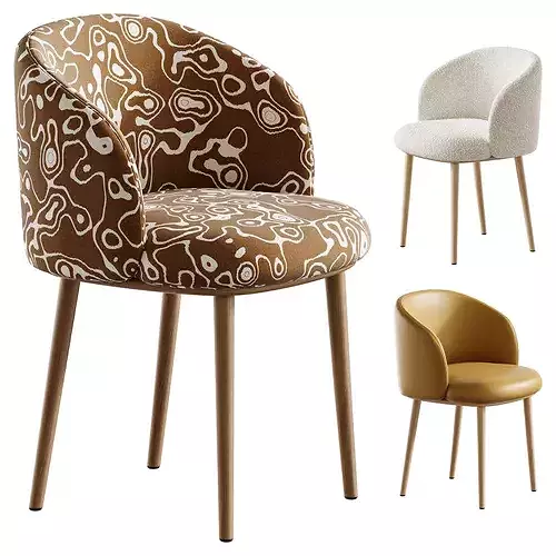 Balanced Outlined Arm Chair 3D model