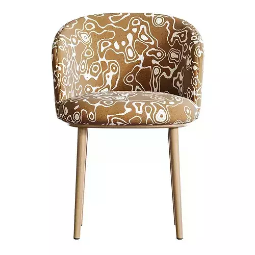 Balanced Outlined Arm Chair 3D model 7