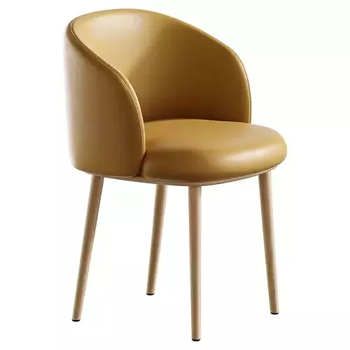 Balanced Outlined Arm Chair 3D model 5