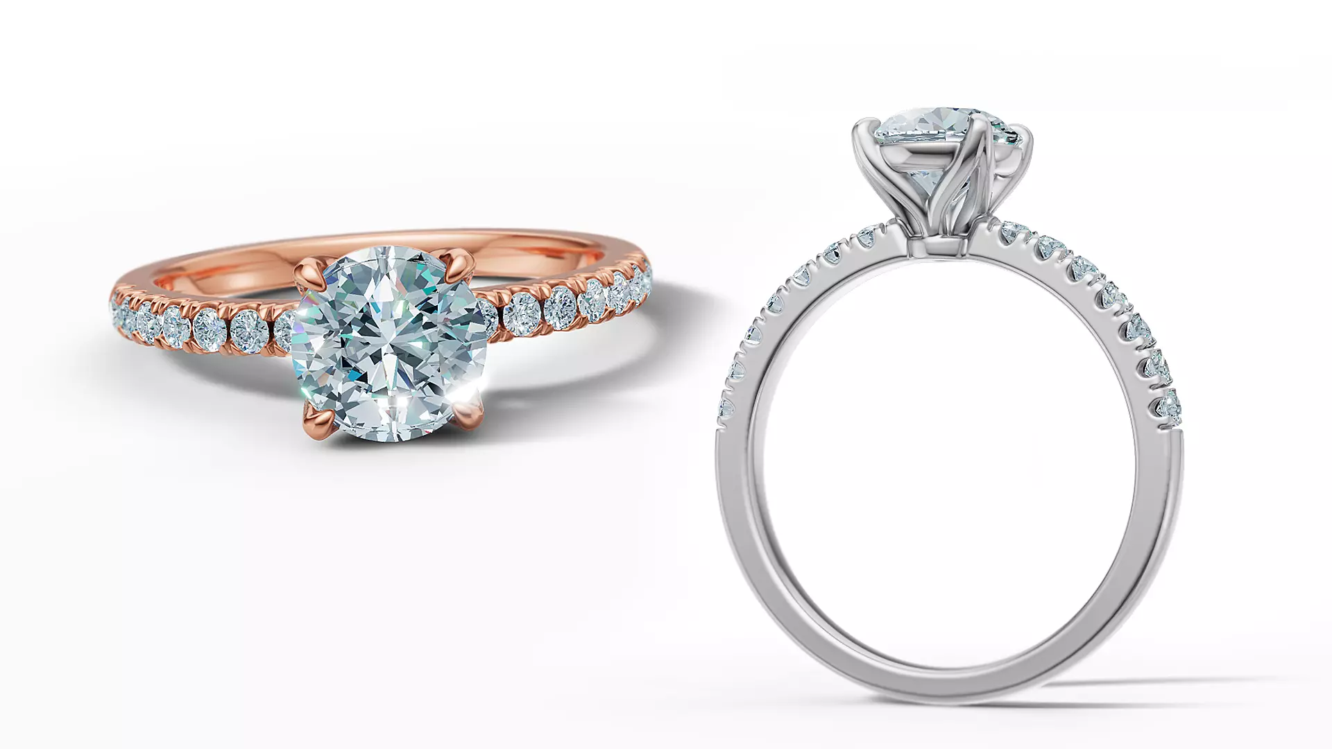 Elegant Solitaire Ring with 1ct stone Tulip Head 3D print model