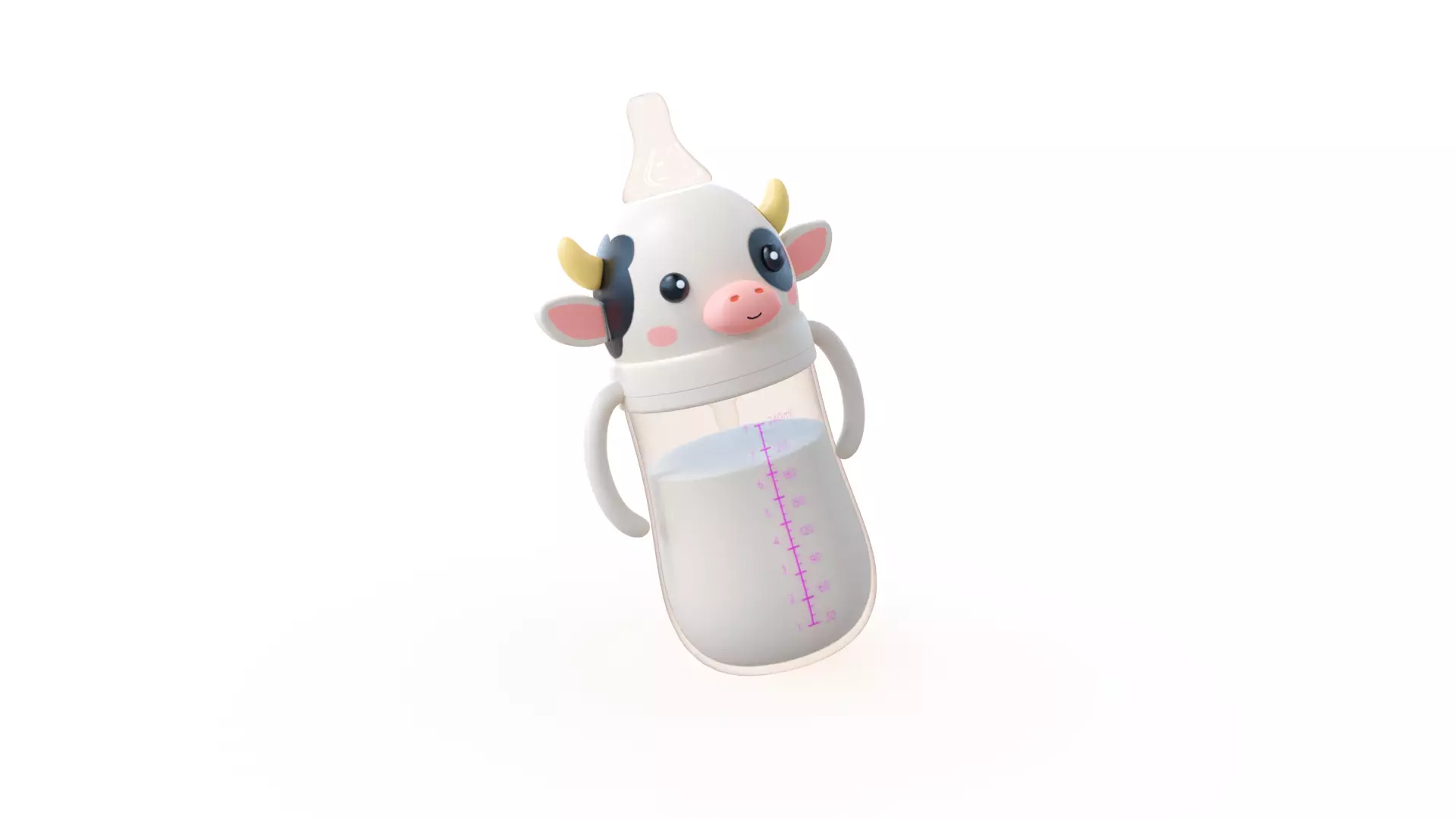 Cute Cow Baby Bottle Low-poly 3D model