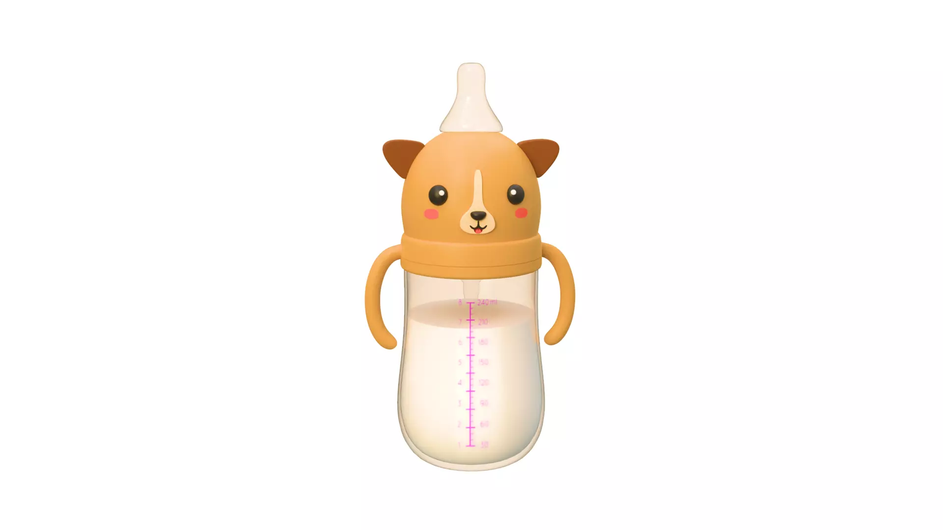 Cute Dog Baby Bottle Low-poly 3D model