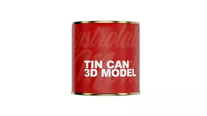 Classic Tin Can Low-poly 3D model 2
