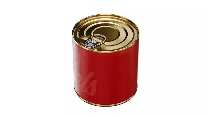 Classic Tin Can Low-poly 3D model 5