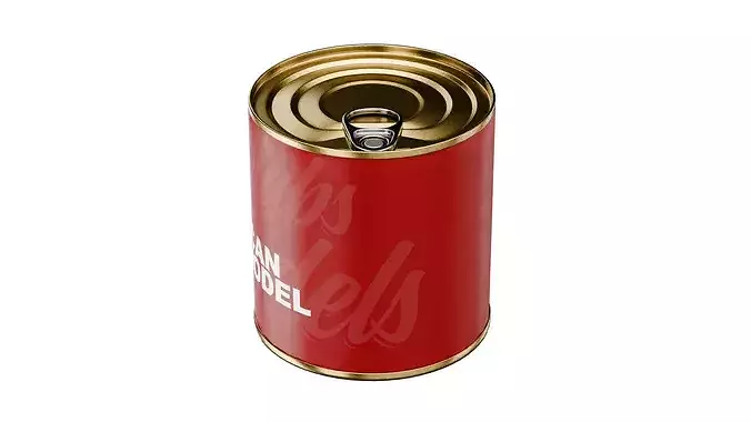 Classic Tin Can Low-poly 3D model 7