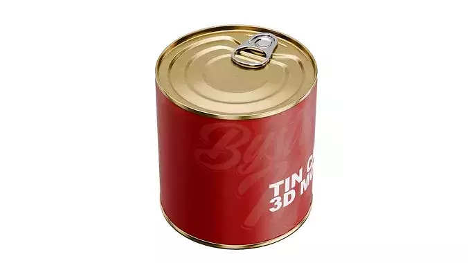 Classic Tin Can Low-poly 3D model 3