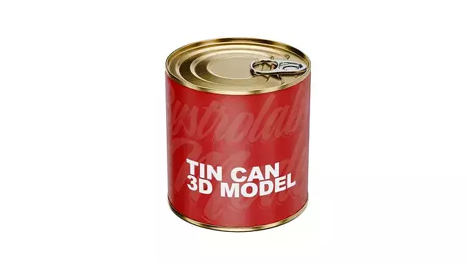 Classic Tin Can Low-poly 3D model