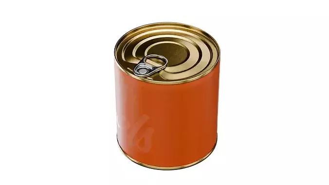 Tin Can Medium Size Low-poly 3D model 5