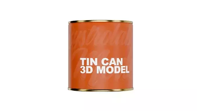 Tin Can Medium Size Low-poly 3D model 2