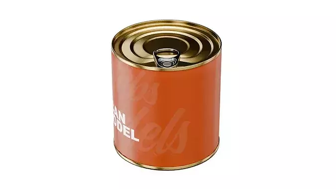 Tin Can Medium Size Low-poly 3D model 7