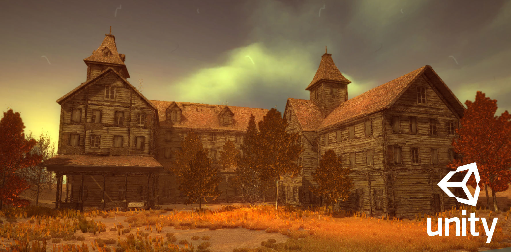 Old Abandoned Wood Building Low-poly 3D model_2