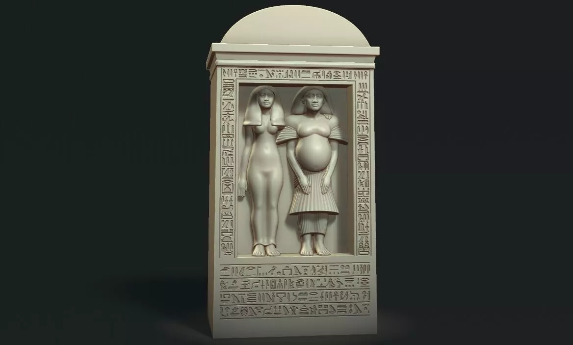 Egyptian Stele of Bek with Wife Taheret 3D stl printable Model 3D print model