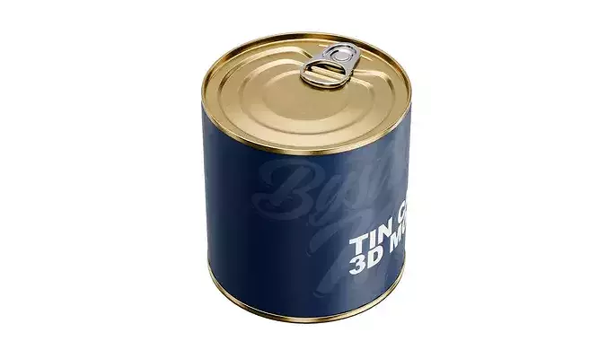 Tin Can Low-poly 3D model 3
