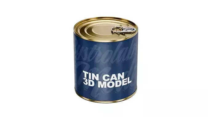 Tin Can Low-poly 3D model