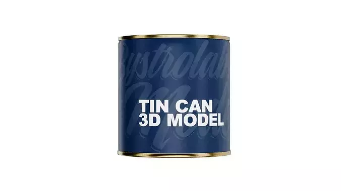 Tin Can Low-poly 3D model 2