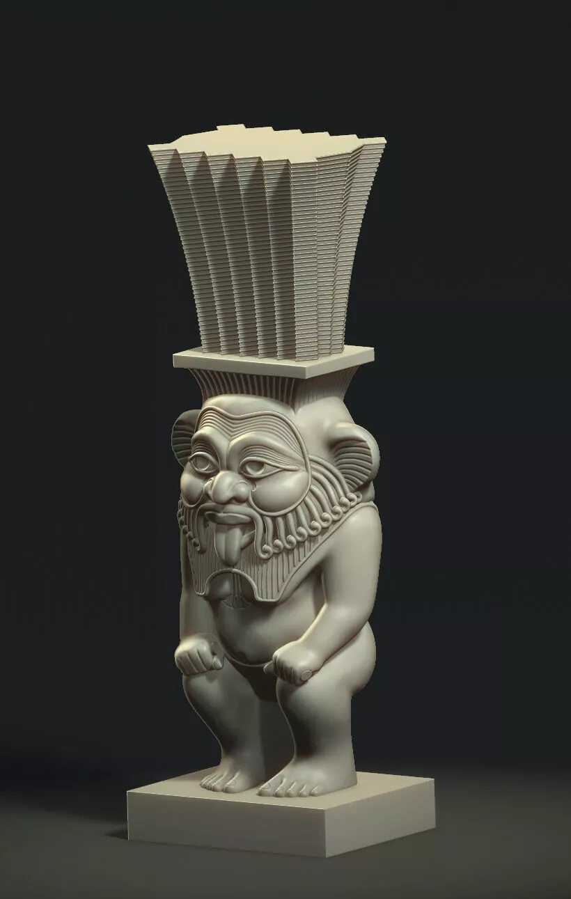 Egyptian Bes God 3D Printable Statue STL Model 3D print model