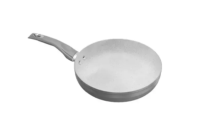 Grey Frying Pan Low-poly 3D model