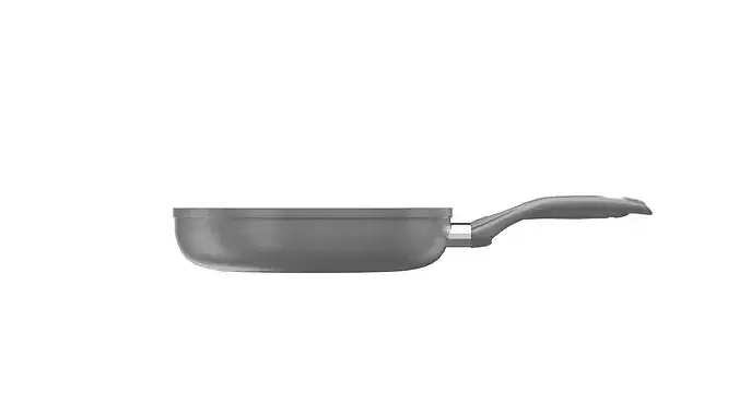 Grey Frying Pan Low-poly 3D model 2