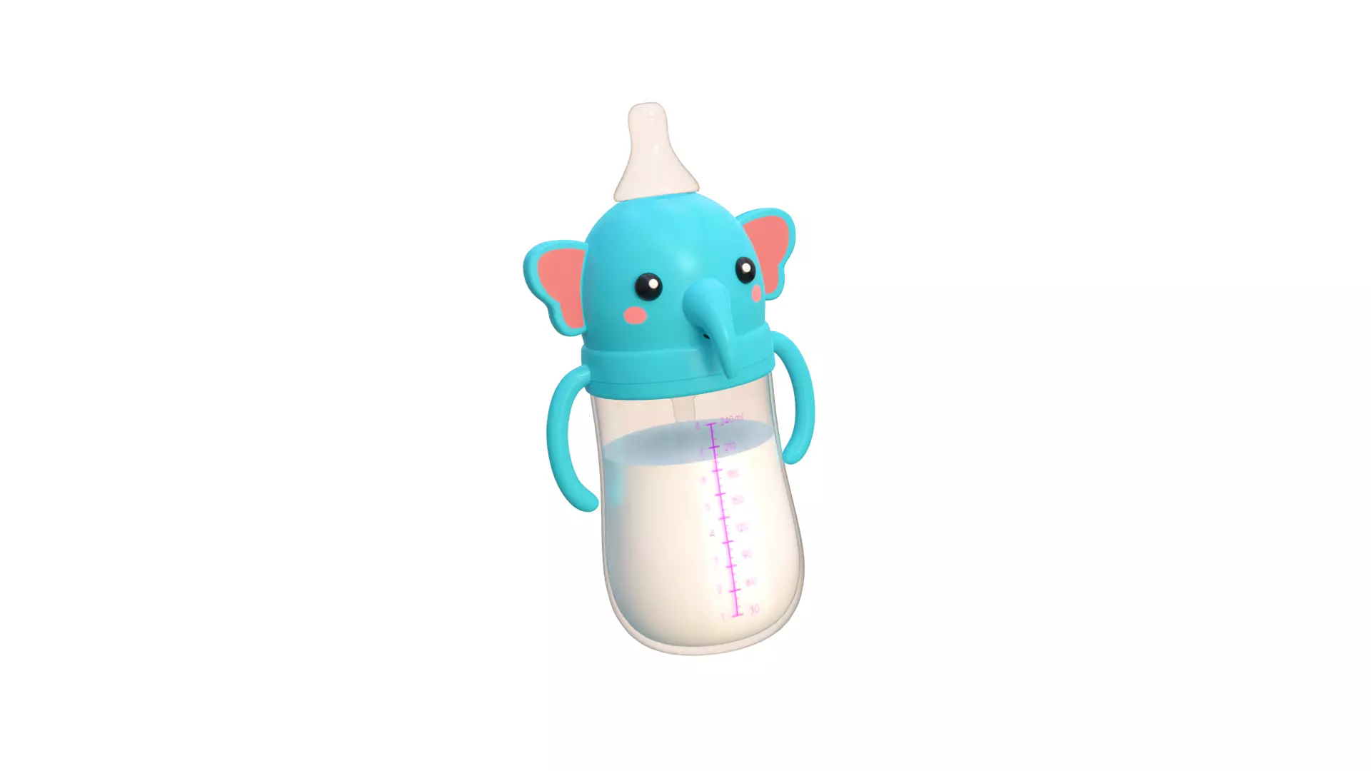Cute Elephant Baby Bottle Low-poly 3D model