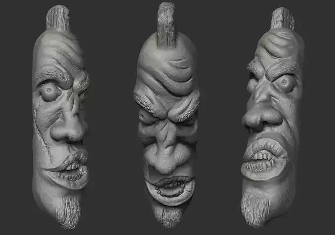Rock Head Face  Free 3D print model