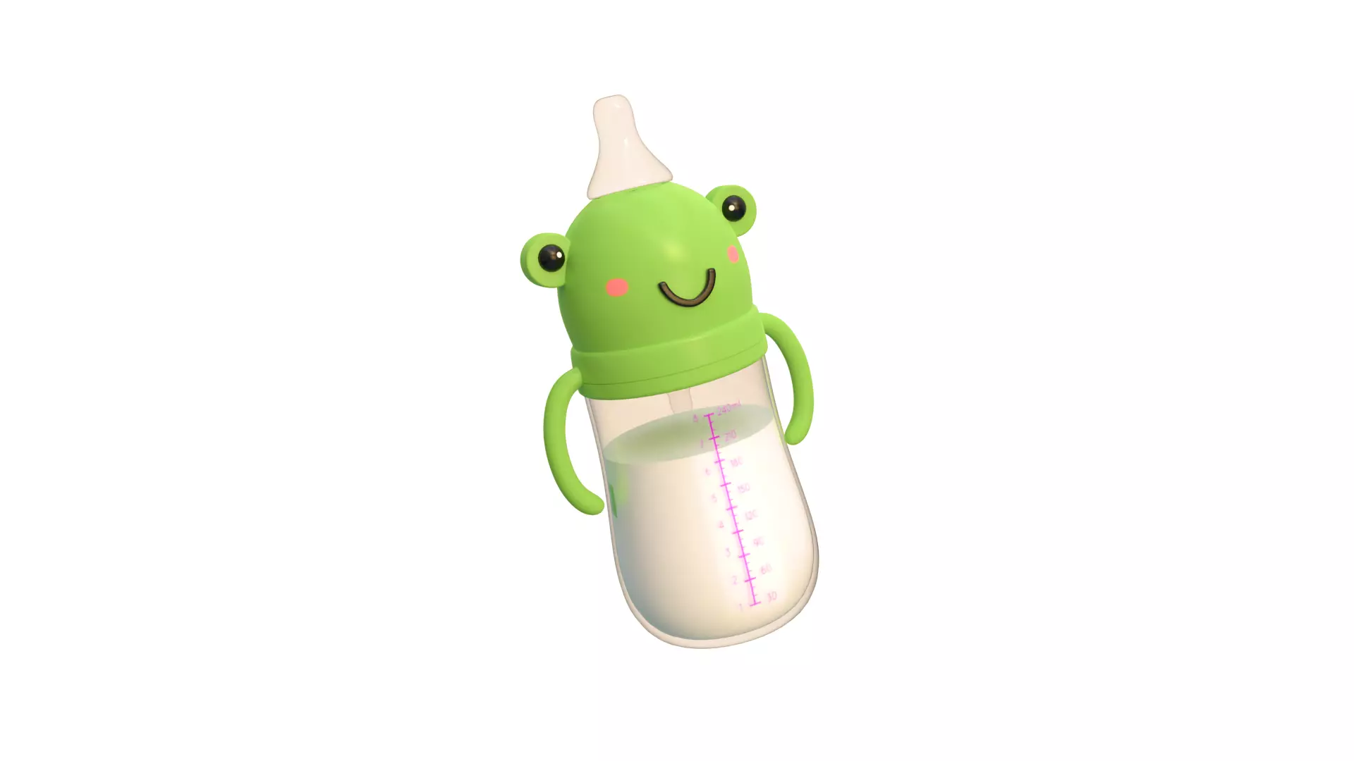 Cute Frog Baby Bottle Low-poly 3D model