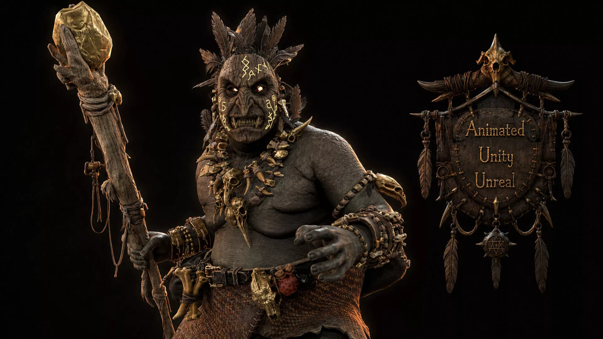 Orc Shaman Two Low-poly 3D model