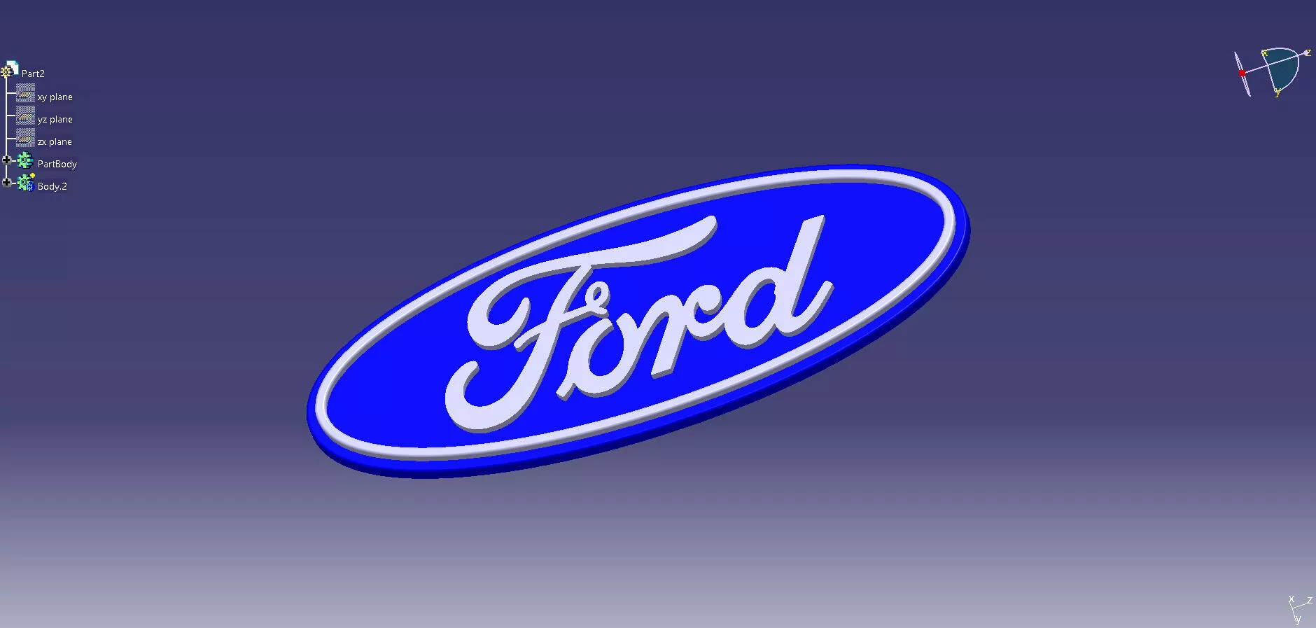 Ford logo 3D model Free 3D print model