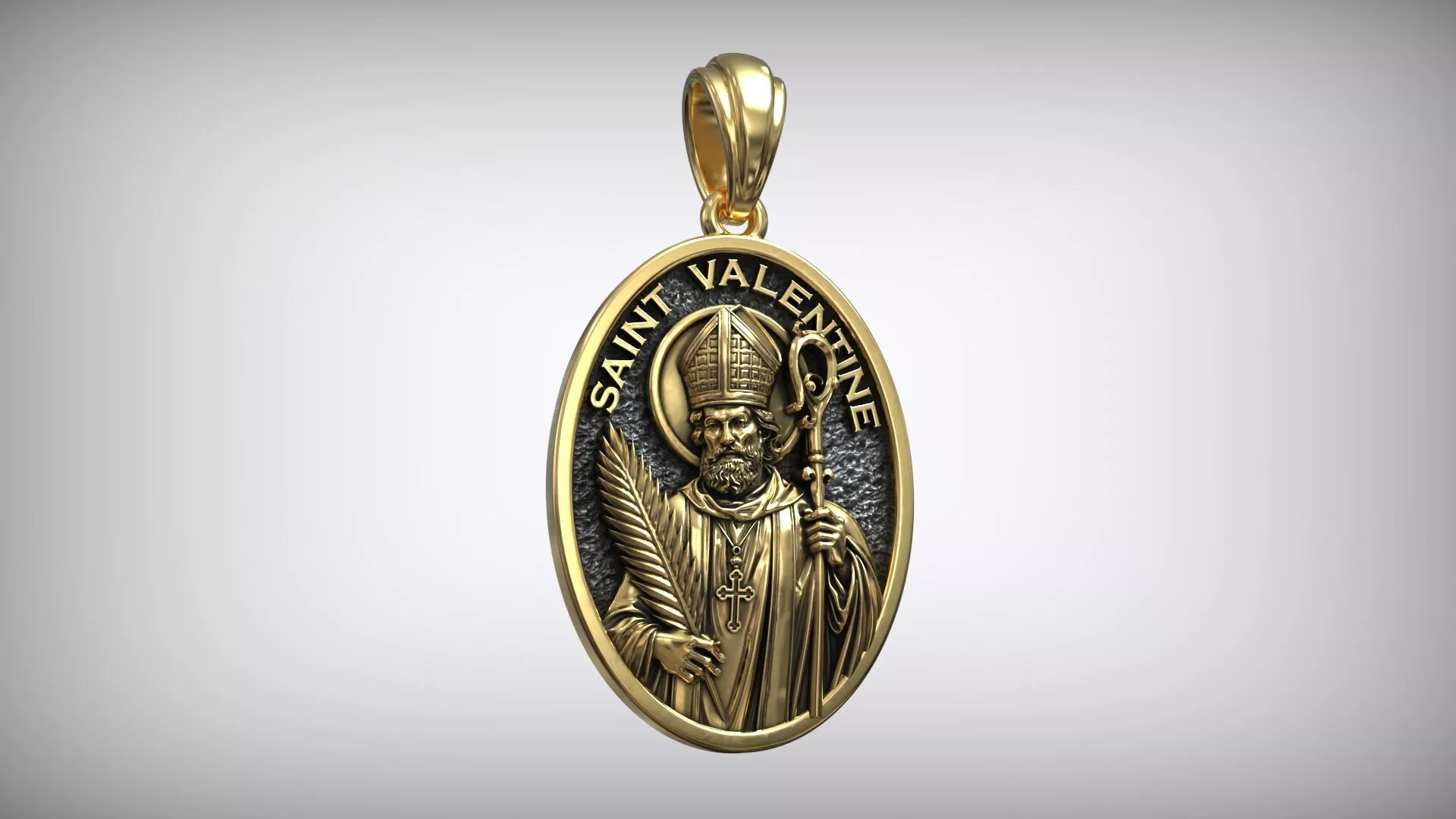 Saint Valentine Patron Saint of Love and Marriage Medallion 3D print model