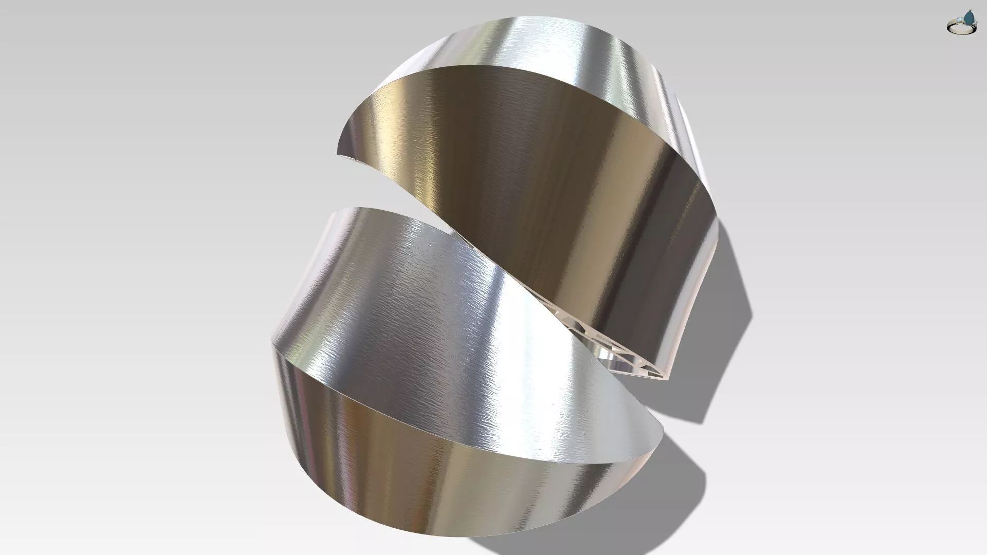 Avantgarde Twisted Ribbon Ring Modern Architectural Jewelry CAD 3D print model