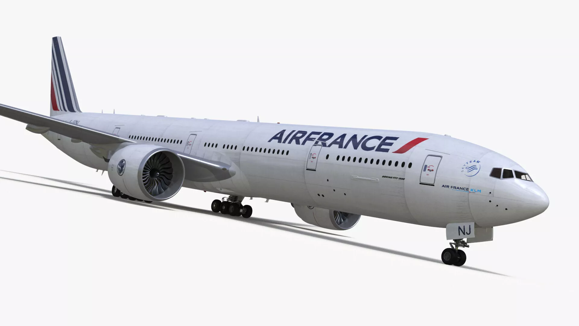 Boeing 777 Air France Rigged for Cinema 4D 3D model