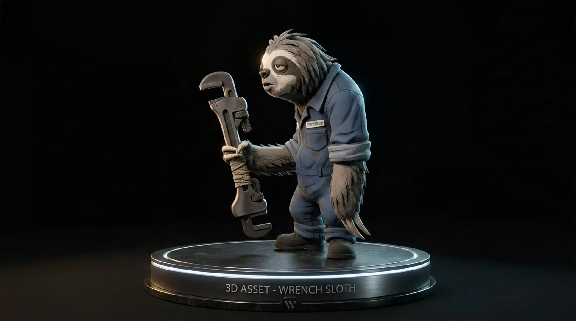 Hardworking Sloth Garage Mechanic 3D Printable STL 3D print model