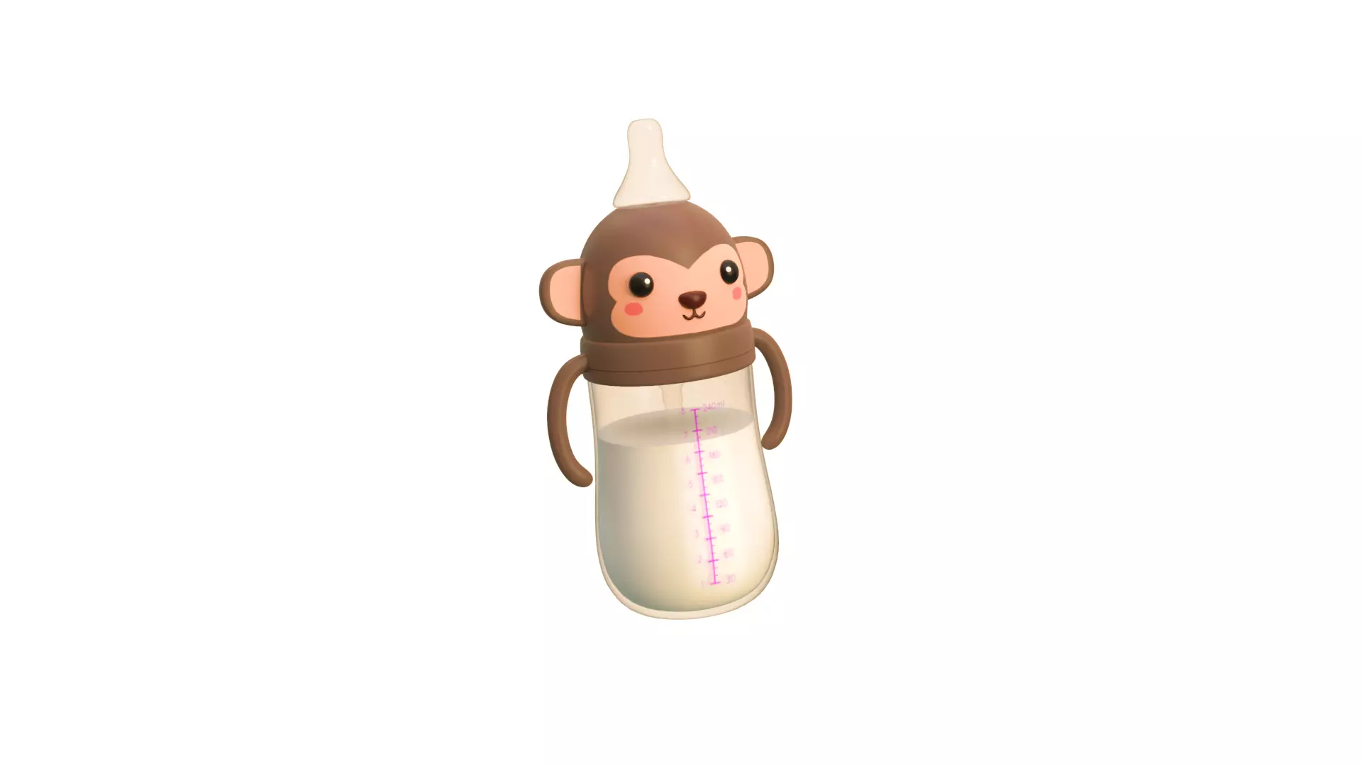 Cute Monkey Baby Bottle Low-poly 3D model
