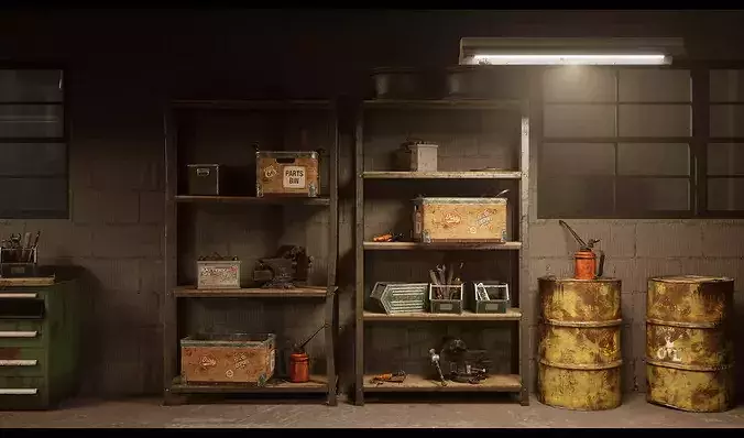 Workshop Tools And Industrial Containers Pack - Game Ready PBR