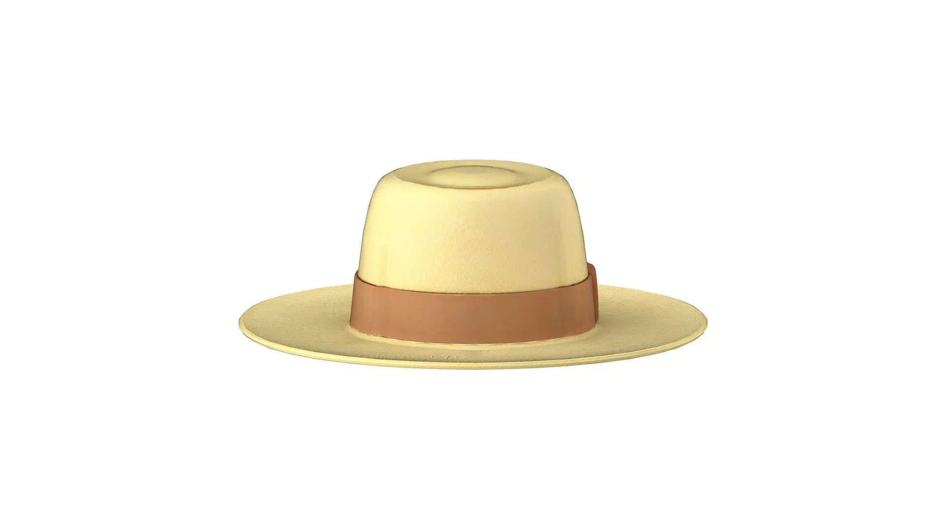 Straw hat Low-poly 3D model