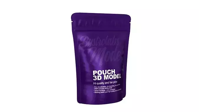 Snack Pouch Low-poly 3D model 3