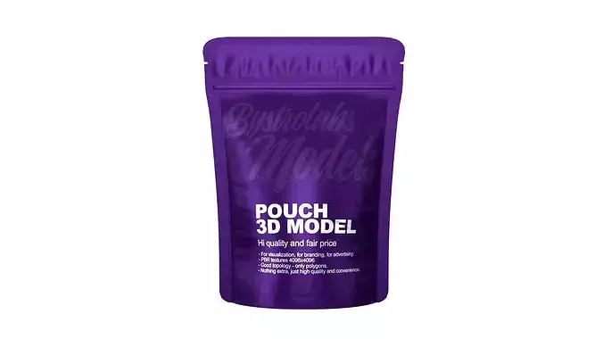 Snack Pouch Low-poly 3D model 2